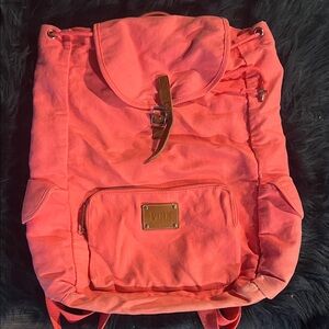 Victoria secret neon Pink Canvas Backpack